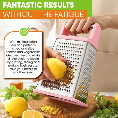 Spring Chef ergonomic handle provides comfortable control while shredding.