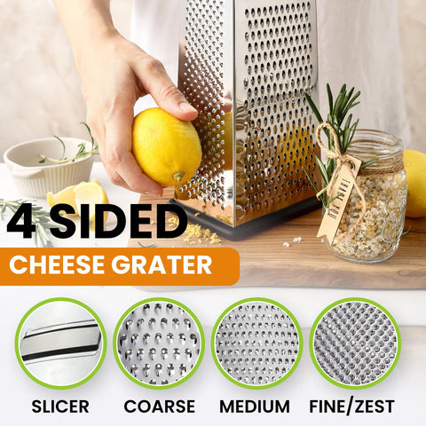 Spring Chef Fine Grating and Zester for citrus zest and fine cheese.
