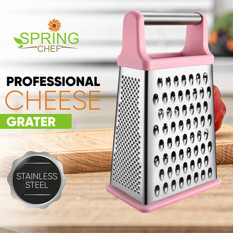 Spring Chef four-sided box grater offering versatile shredding and slicing.