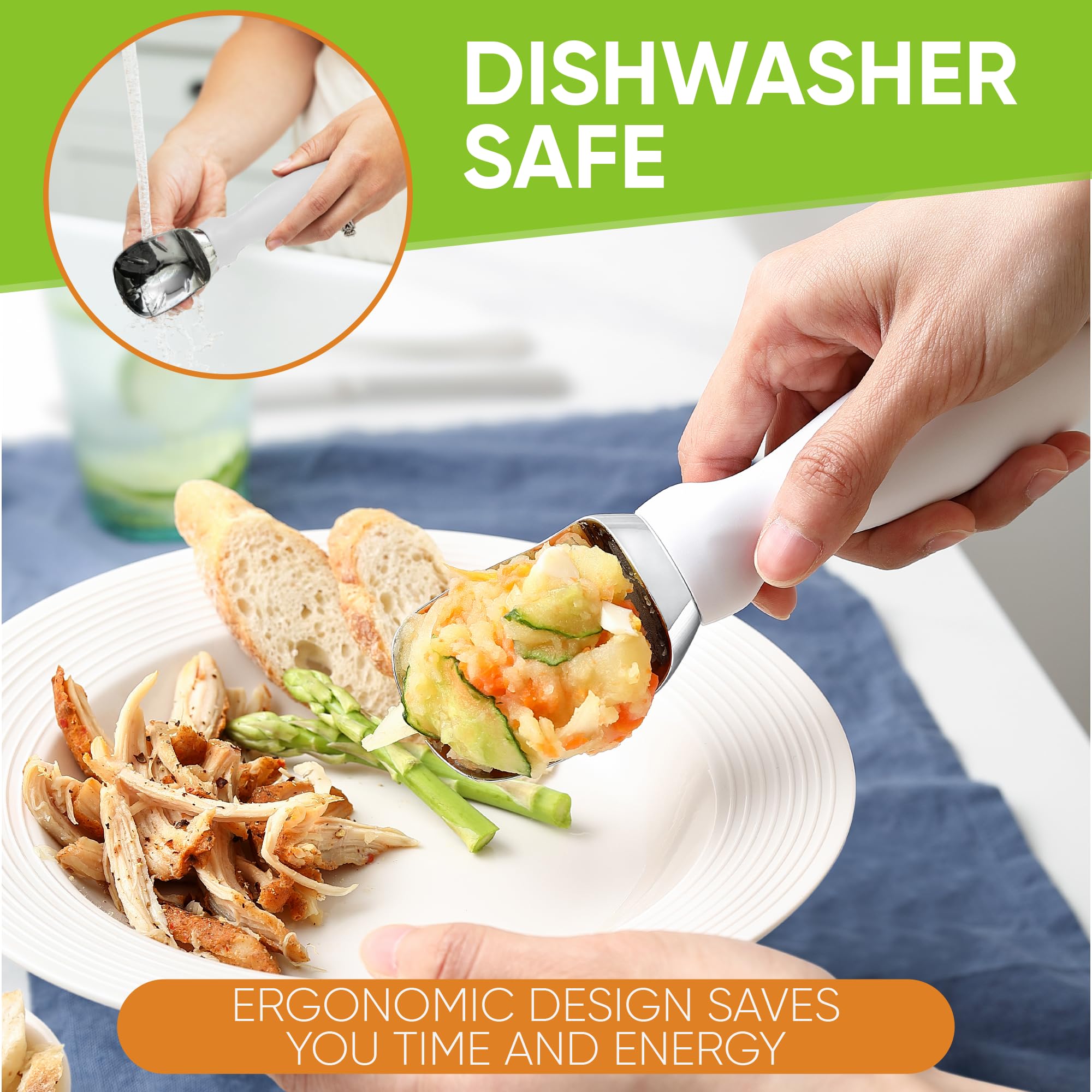 Spring Chef heavy-duty metal scoop offers reliable daily performance.