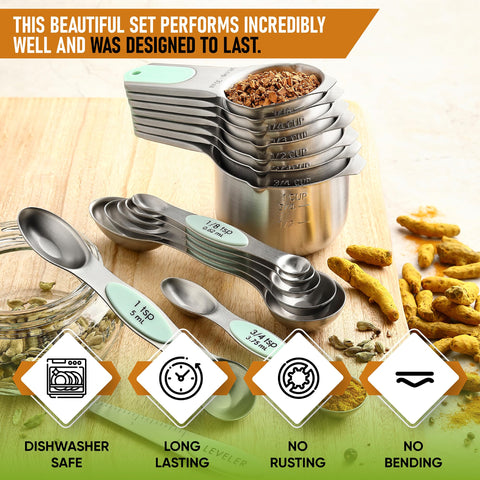 Spring Chef heavy-duty stainless steel measuring cups resist rust for lasting performance