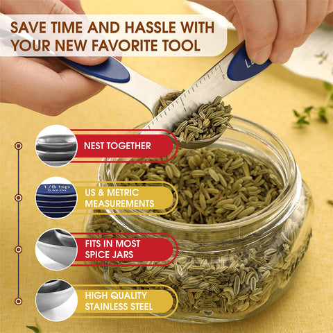 Spring Chef heavy-duty stainless steel spoons resist rust and bending.