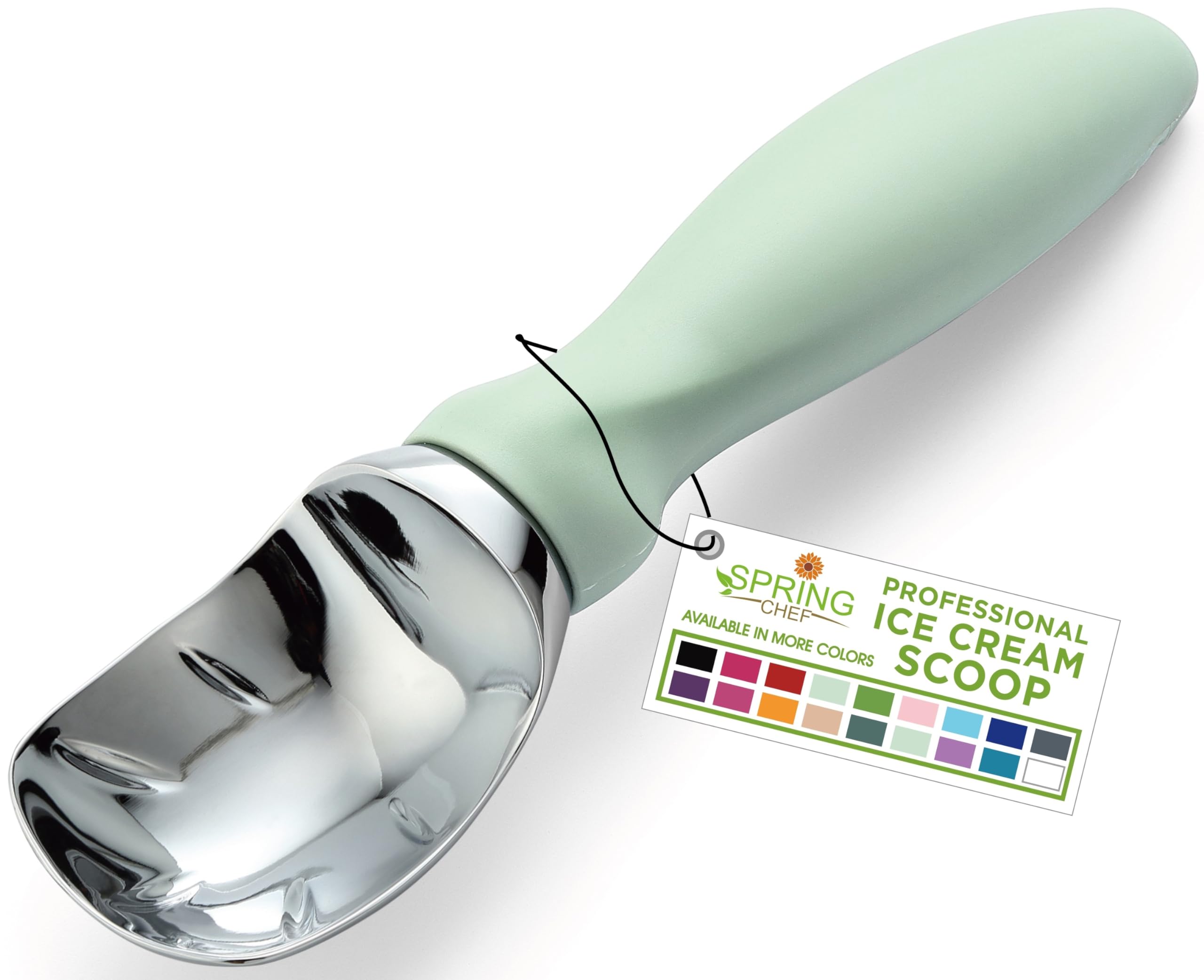 Spring Chef ice cream scoop with a comfortable handle for effortless scooping.