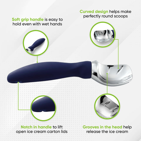 Spring Chef ice cream scoop, dishwasher safe for simple cleanup and quick drying