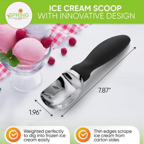 Spring Chef ergonomic design promotes comfortable scooping and precise portions.