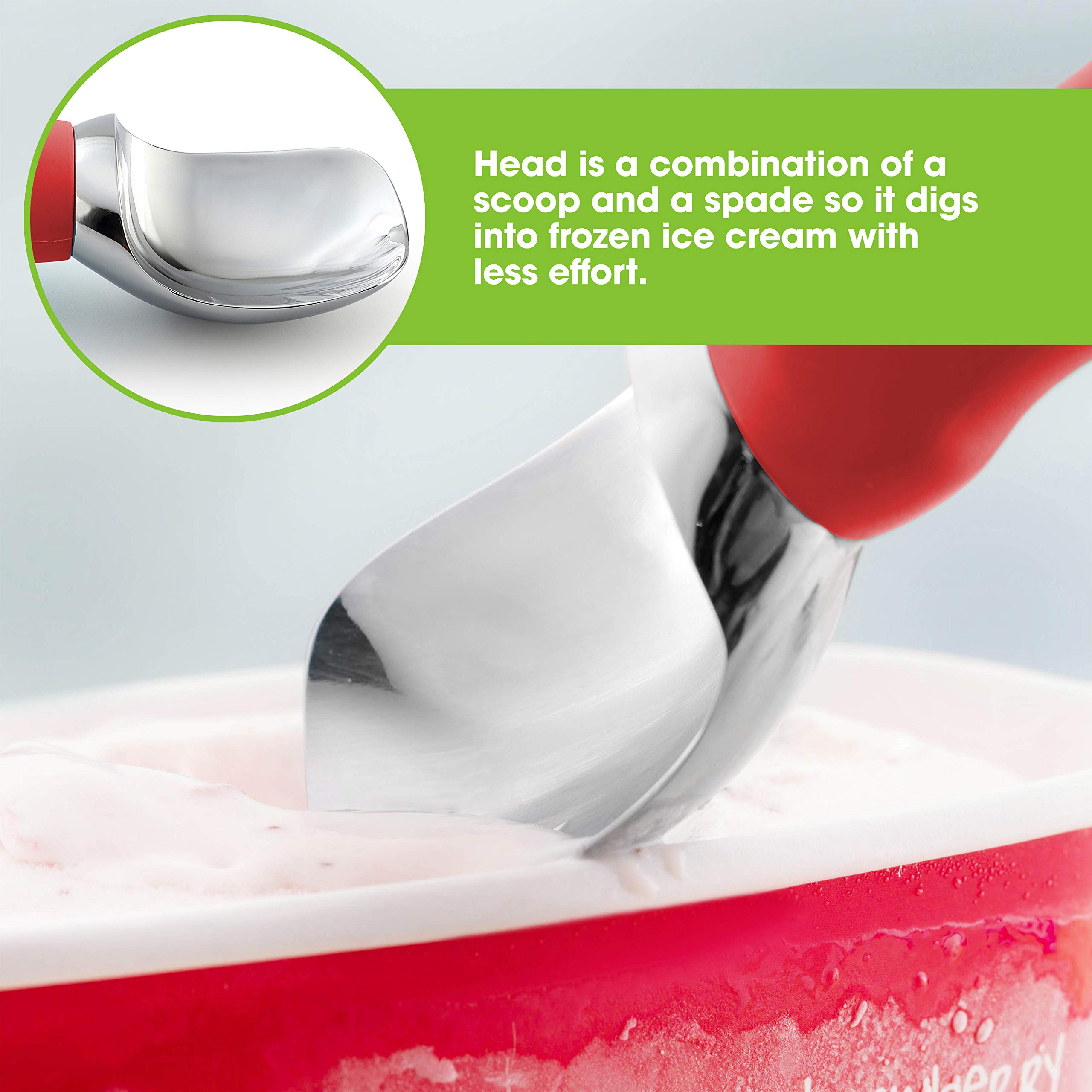 Spring Chef scoop works on hard-packed desserts for easy serving