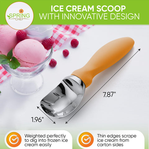 Spring Chef heavy-duty ice cream scoop stands up to rock-hard frozen desserts