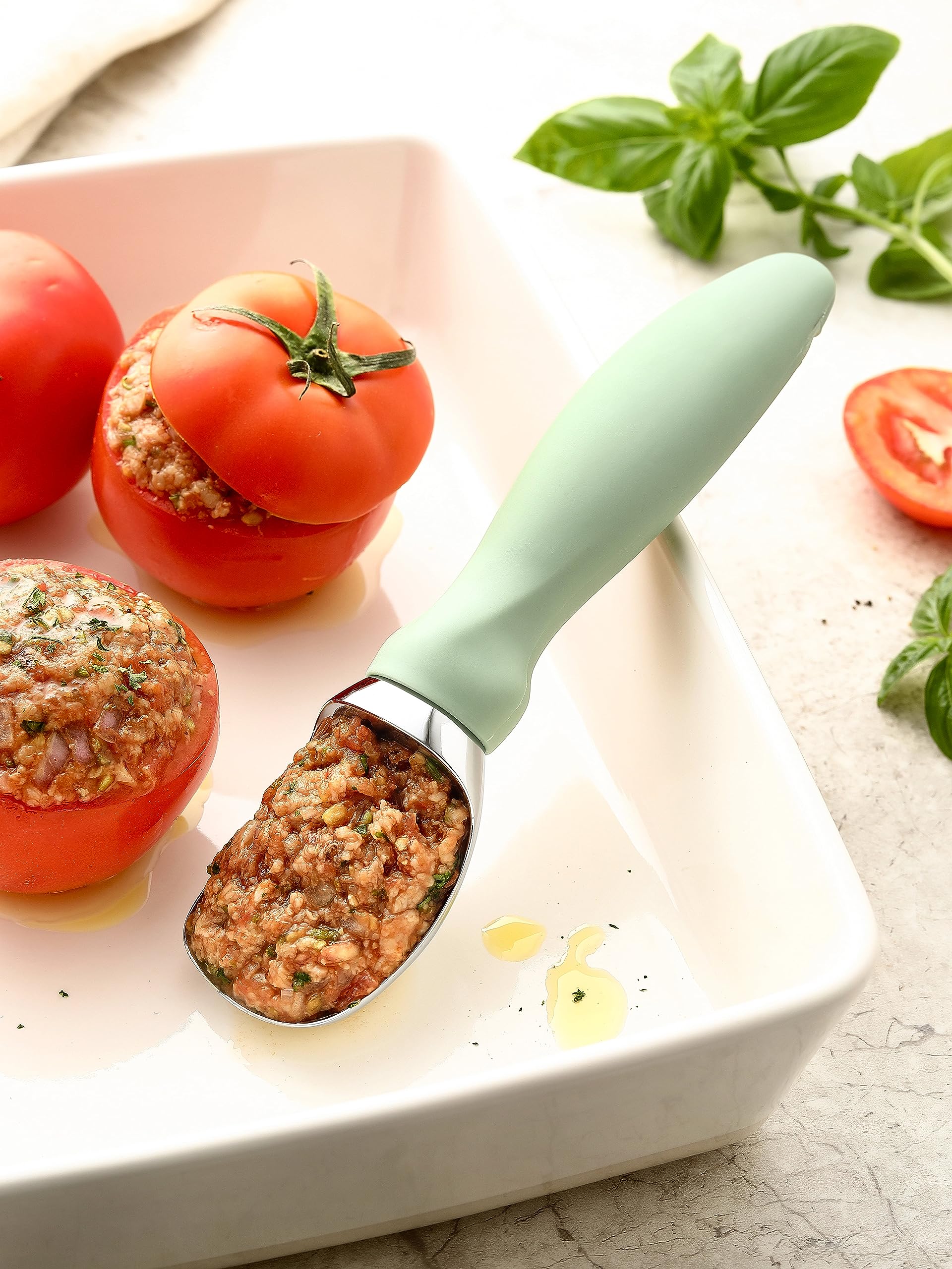 Spring Chef ice cream scoop no moving parts for lasting performance.
