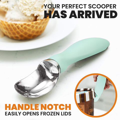 Spring Chef scoop curved edge reaches carton corners with ease.