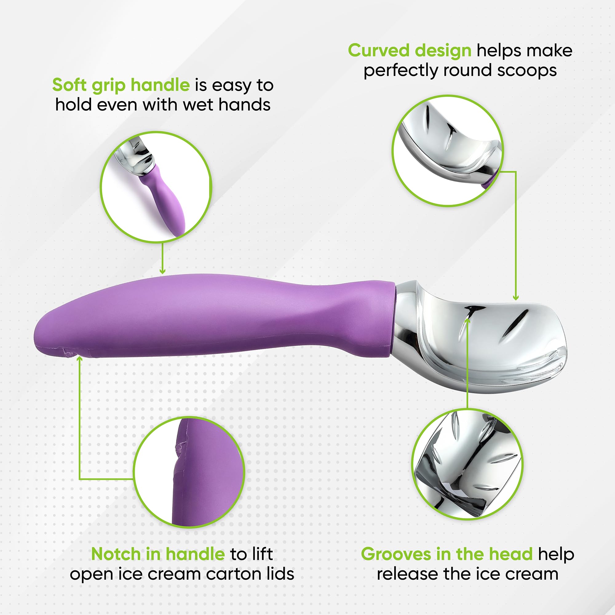 Spring Chef ice cream scoop sculpting spheres for perfect portions.