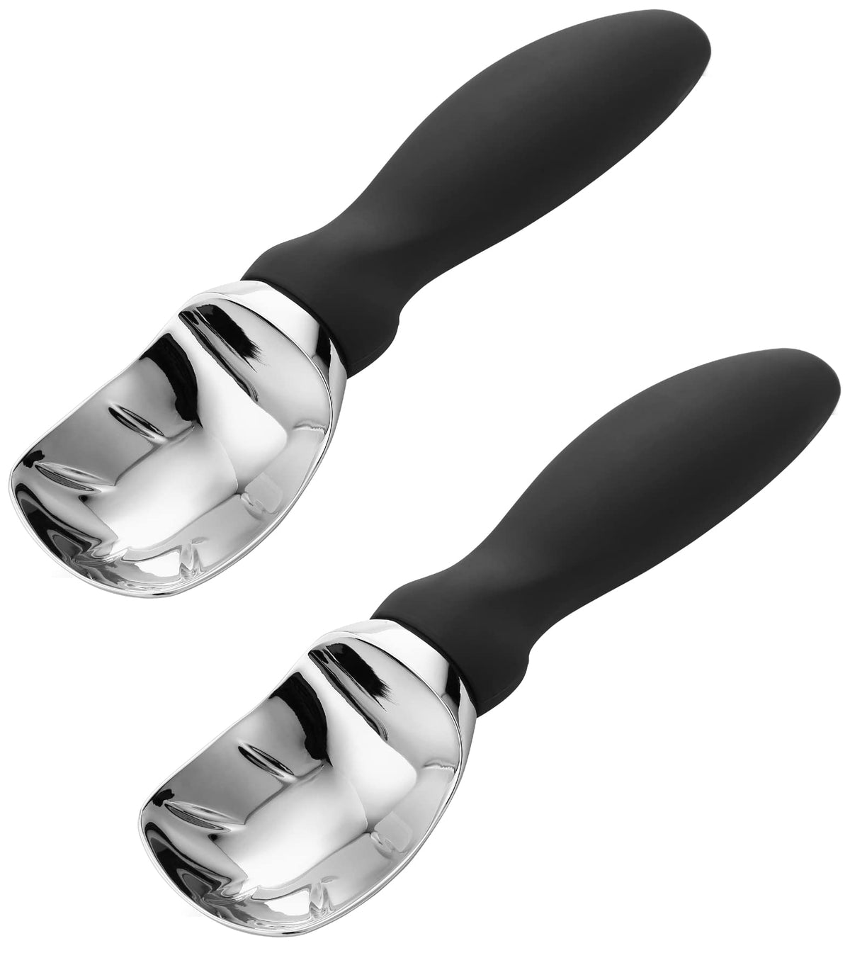 Spring Chef ice cream scoop with soft grip handles, 2-pack for hard ice cream.