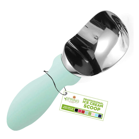 Spring Chef stainless steel scoop head ready for smooth scooping.