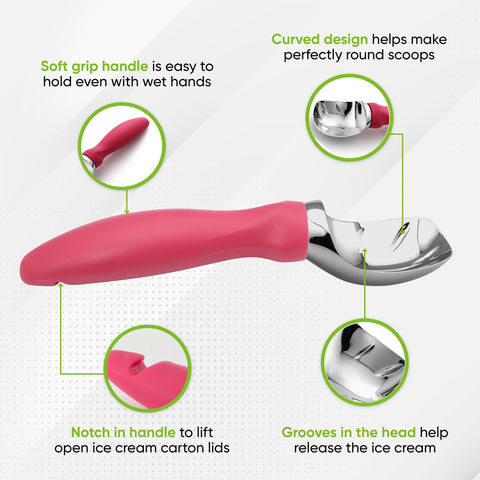 Spring Chef innovative scoop-spade design tackles rock-hard desserts with ease.
