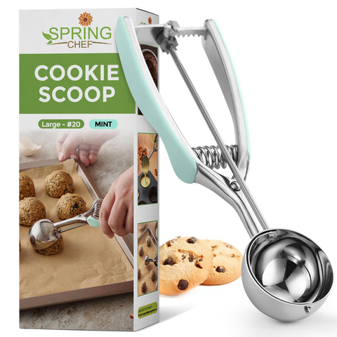 Spring Chef large #20 cookie scoop with trigger release for even cookies