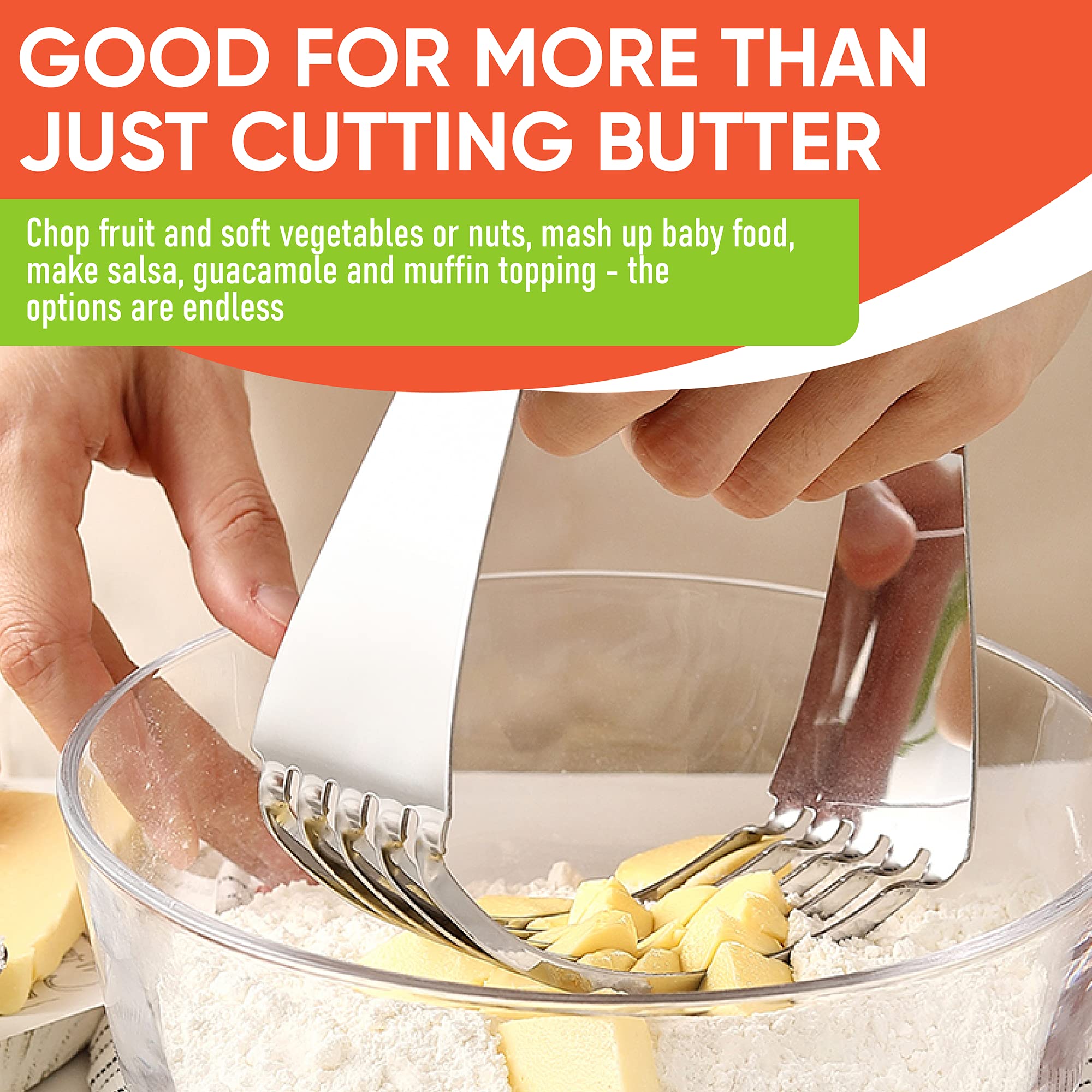 Spring Chef large gray dough blender makes pastries with a light, flaky texture.