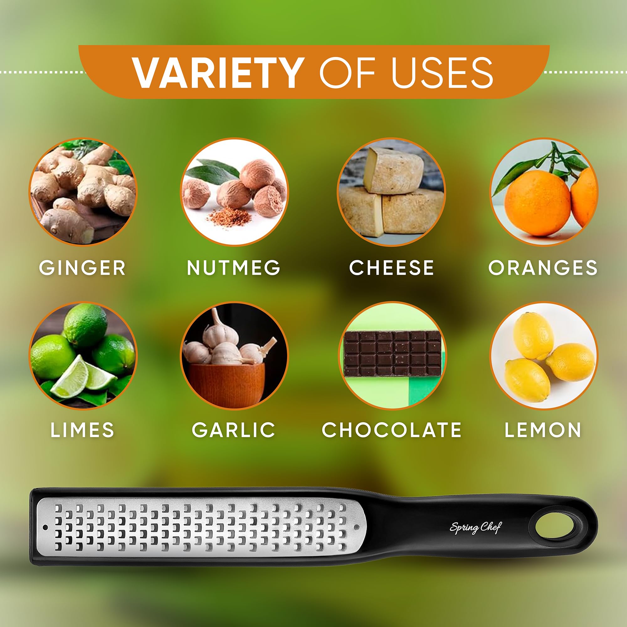 Spring Chef lightweight yet sturdy zester ideal for direct zesting over pots.
