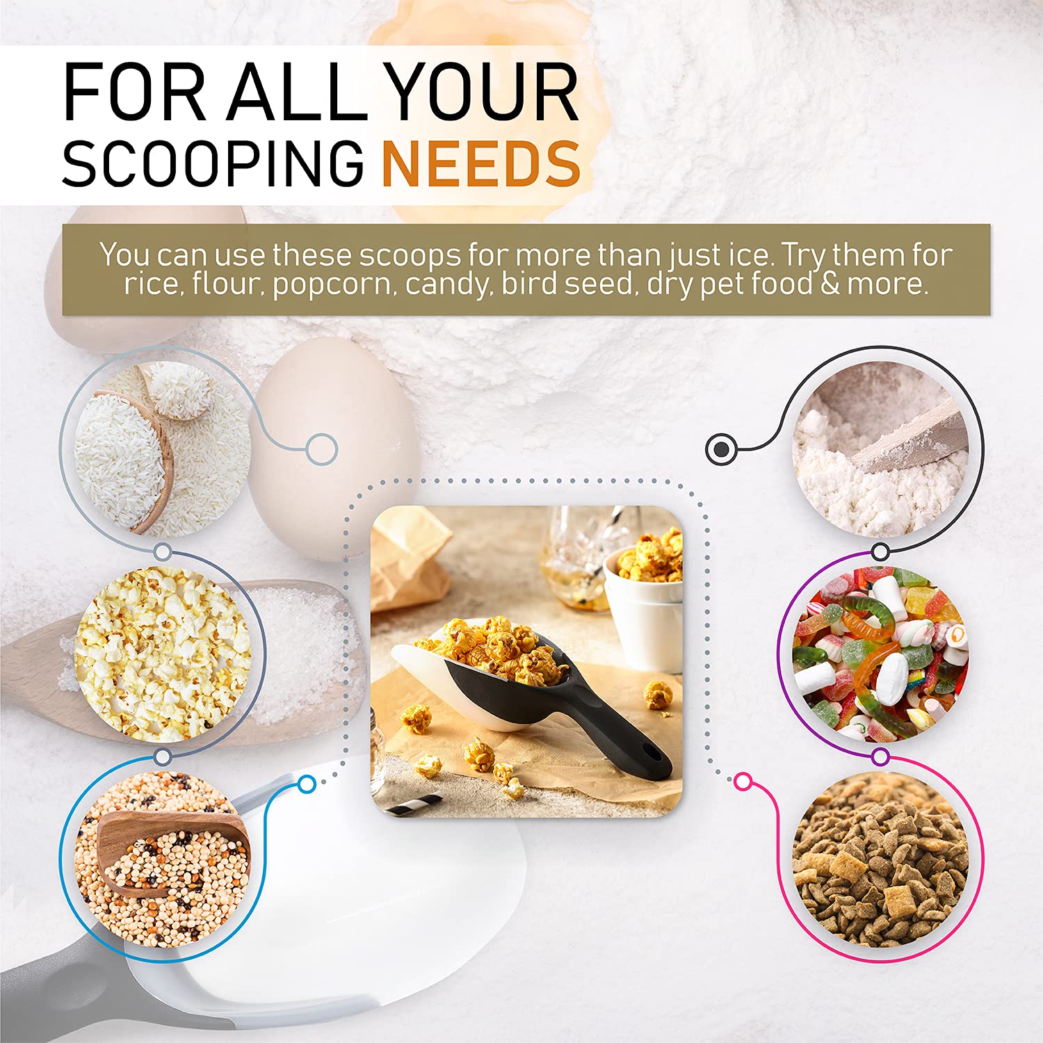Spring Chef magnetic-ice-scoop-rice-flour great for dry ingredients.