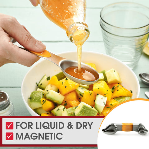 Bright mango color adds a cheerful touch to your kitchen toolkit