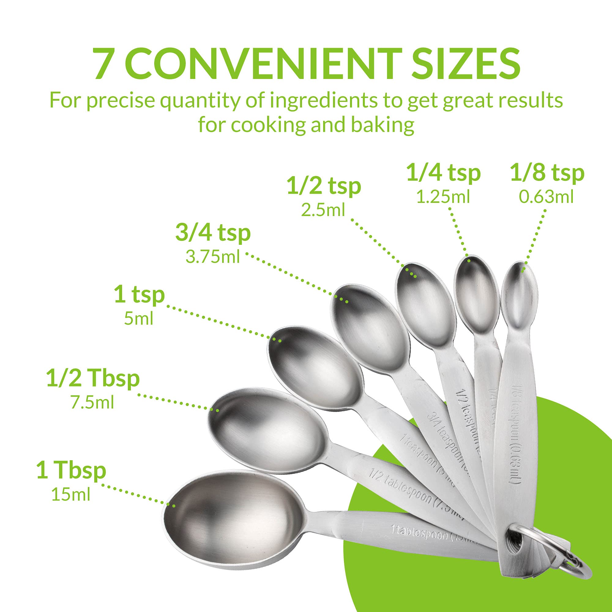 Spring Chef nesting ring keeping spoons compact and organized after use.