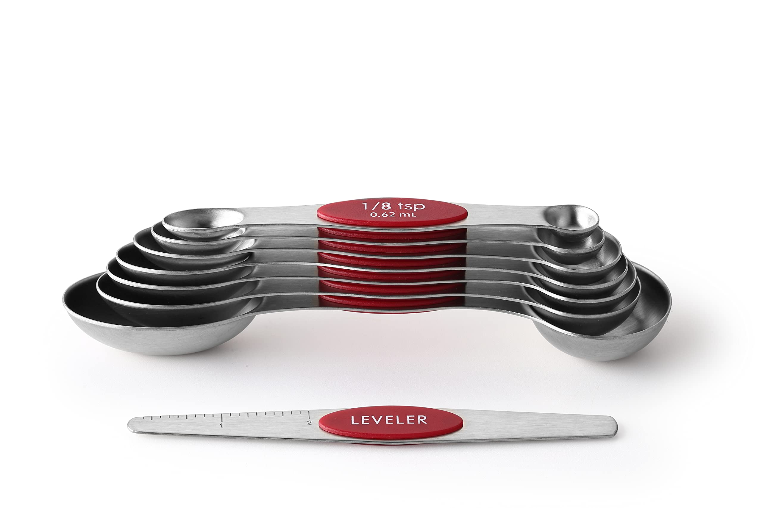 Spring Chef spoons resting on counter top ready to use