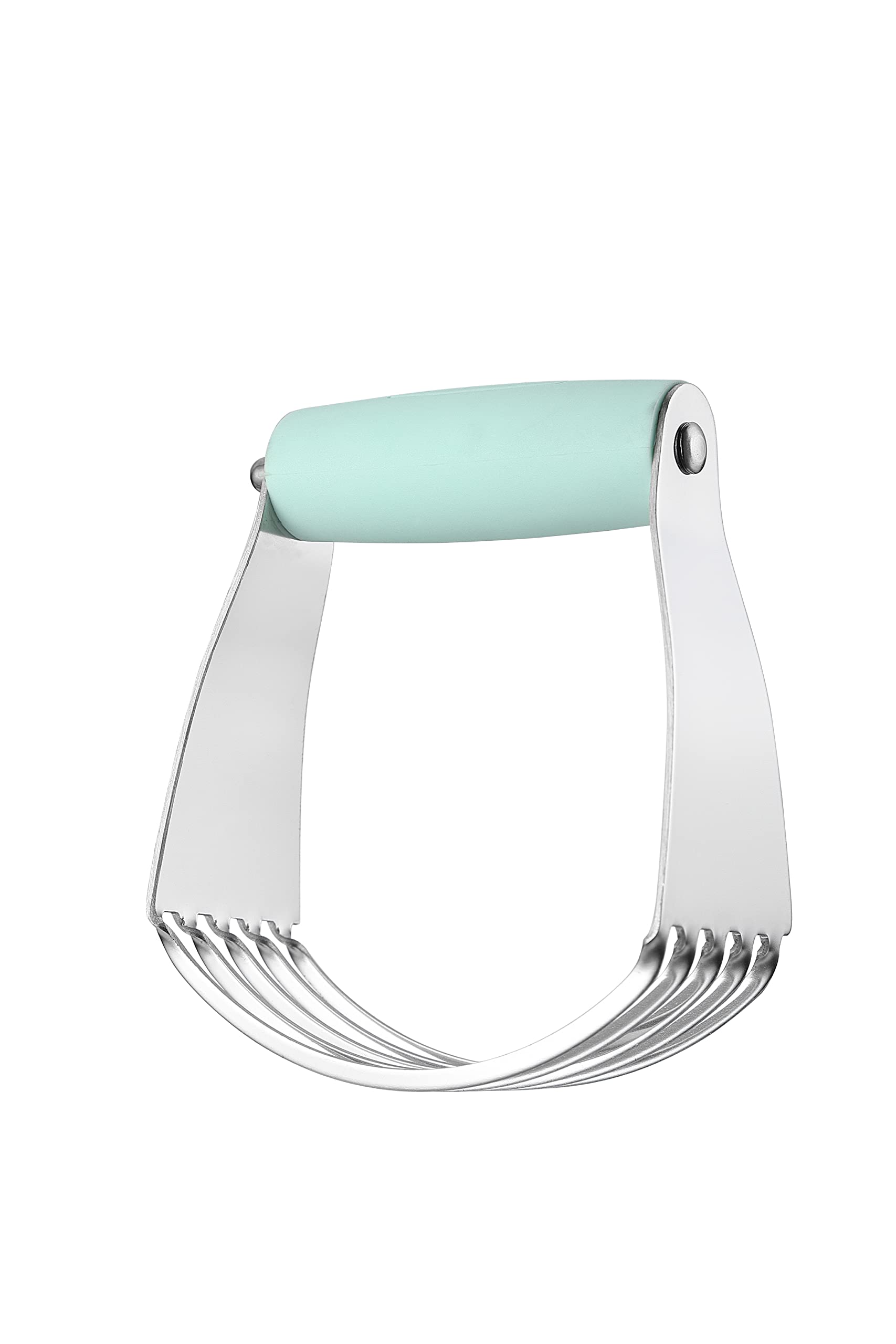 Mint-colored pastry blender glides through dough for smooth, uniform results.