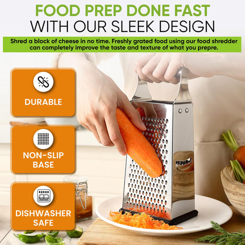 Spring Chef Medium Grating Face delivers consistent texture for vegetables.