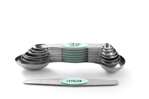 Spring Chef spoons show metric and US markings for quick reference.