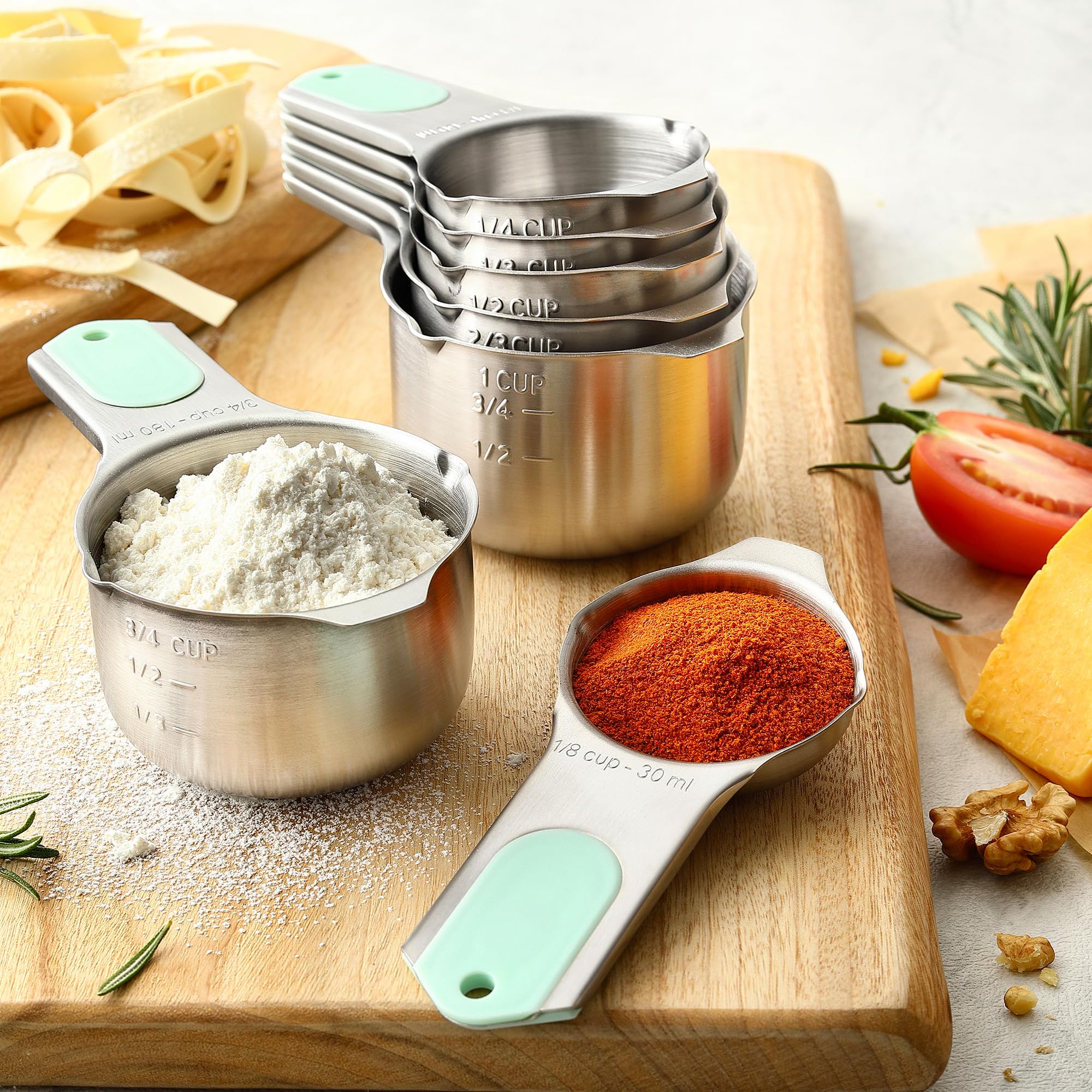 Spring Chef mint color brightens the countertop while cooking