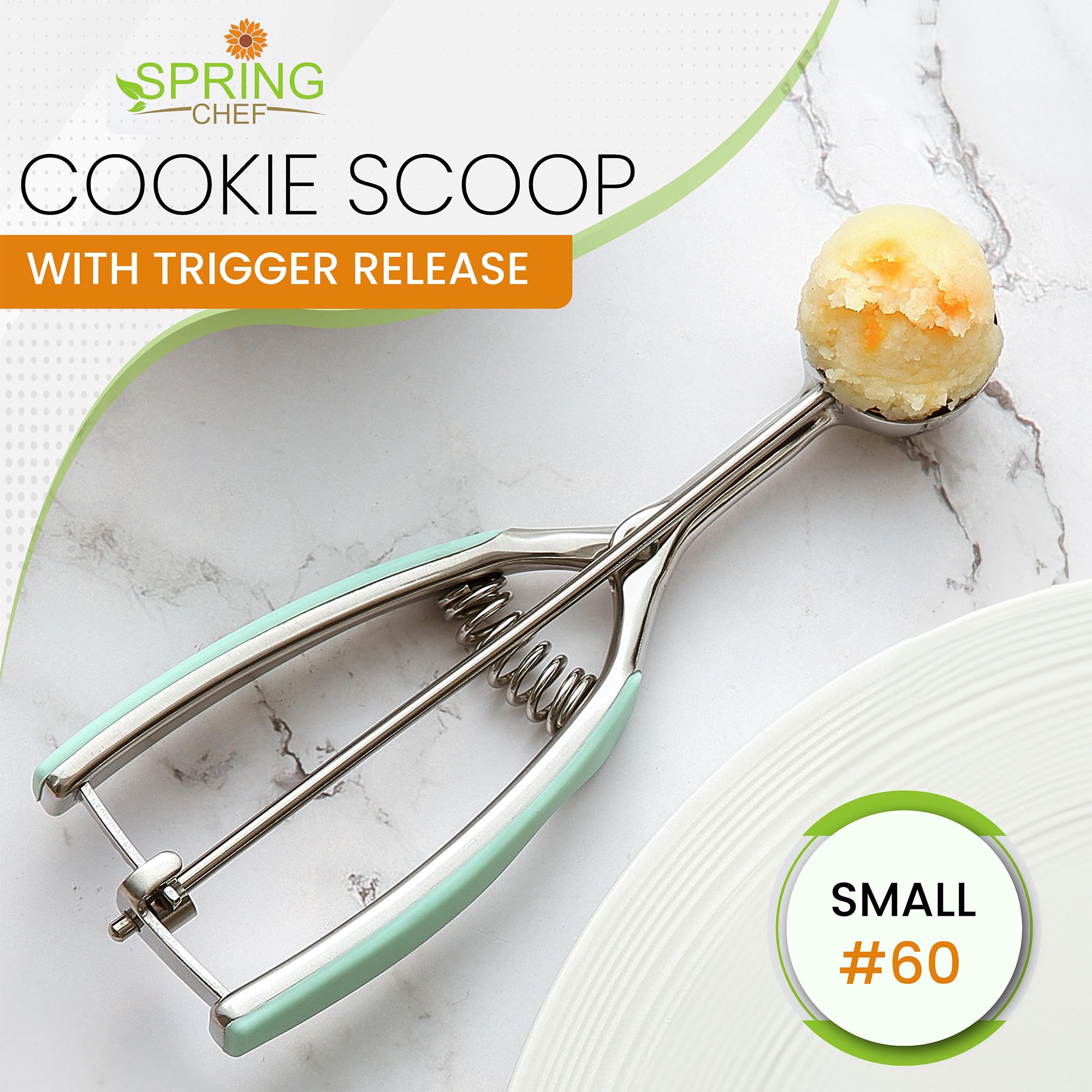 Spring Chef mint-ergonomic-handles provide comfortable scooping