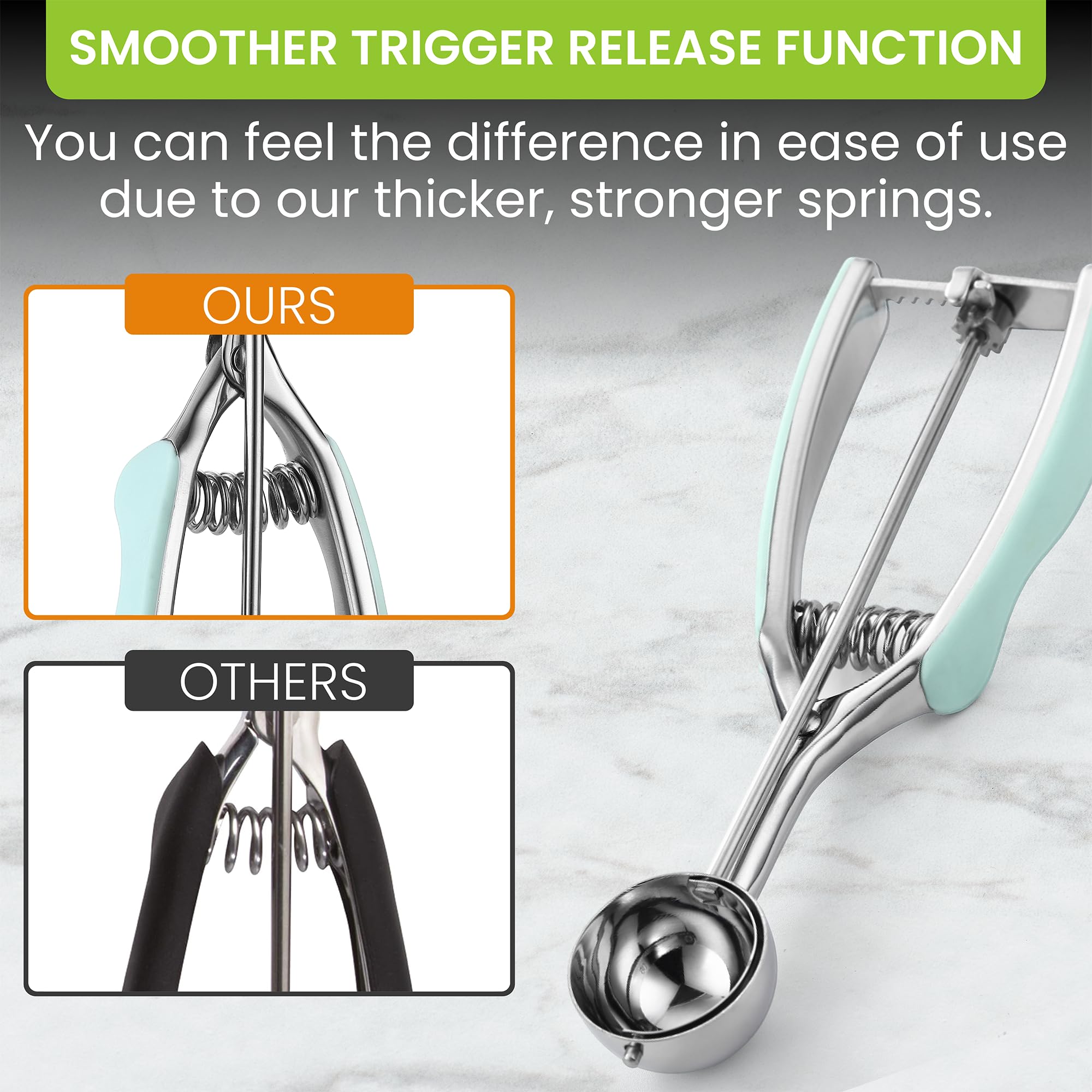 Spring Chef mint-ice-cream-scoop delivers neat, portioned servings