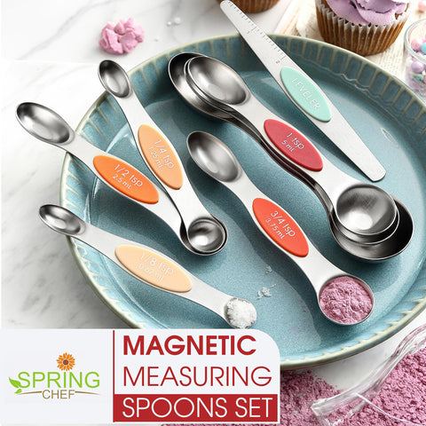Spring Chef multi-size set covers small to large measurements for versatile recipes.