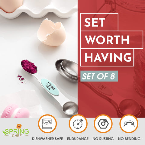 Spring Chef nesting spoons compactly stored when not in use.