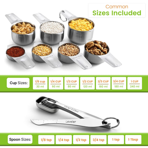 Spring Chef nesting cups and spoons save space in a compact kitchen.