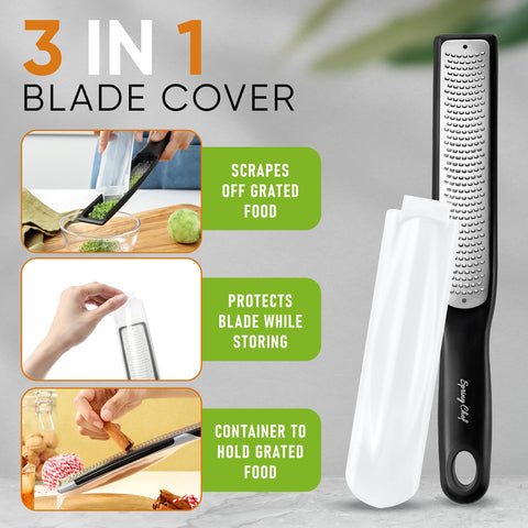 Spring Chef non-slip handle provides comfortable grip for steady zesting.