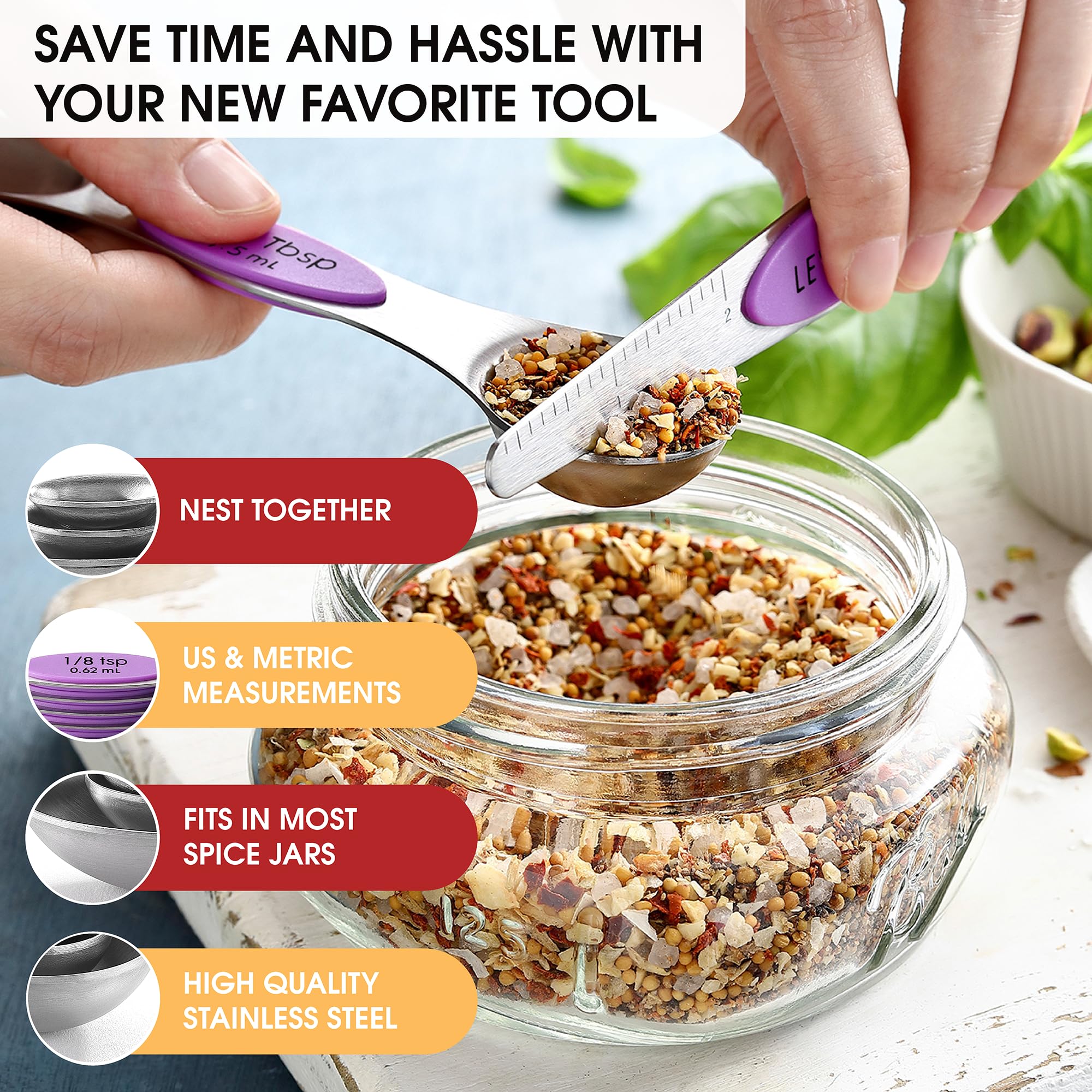 Spring Chef one-eighth tsp spoon for precise dry dosing.