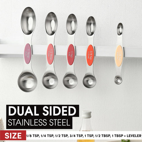 Spring Chef oval-end spoon fits spice jars to reduce spills and waste.