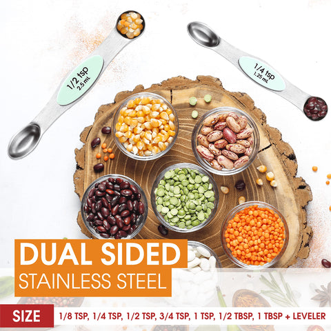 Spring Chef oval-end spoon fits most spice jars for easy scooping.