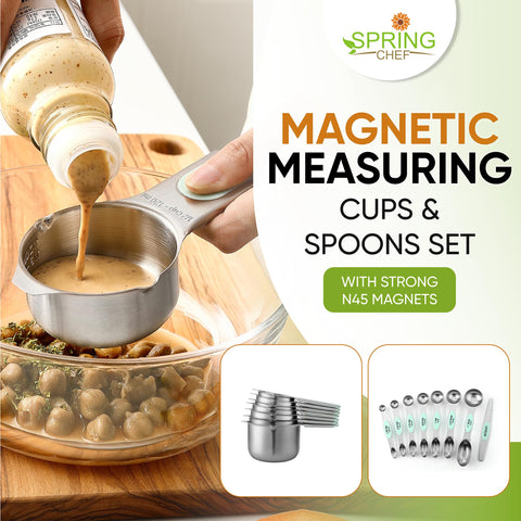 Spring Chef oval spoon end fits spice jars for precise scooping