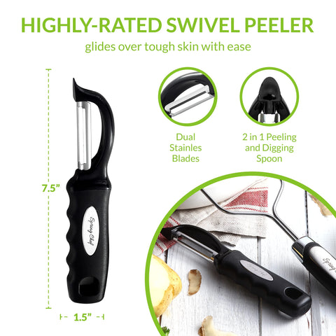 Spring Chef masher head with wire design enabling quick, even texture.