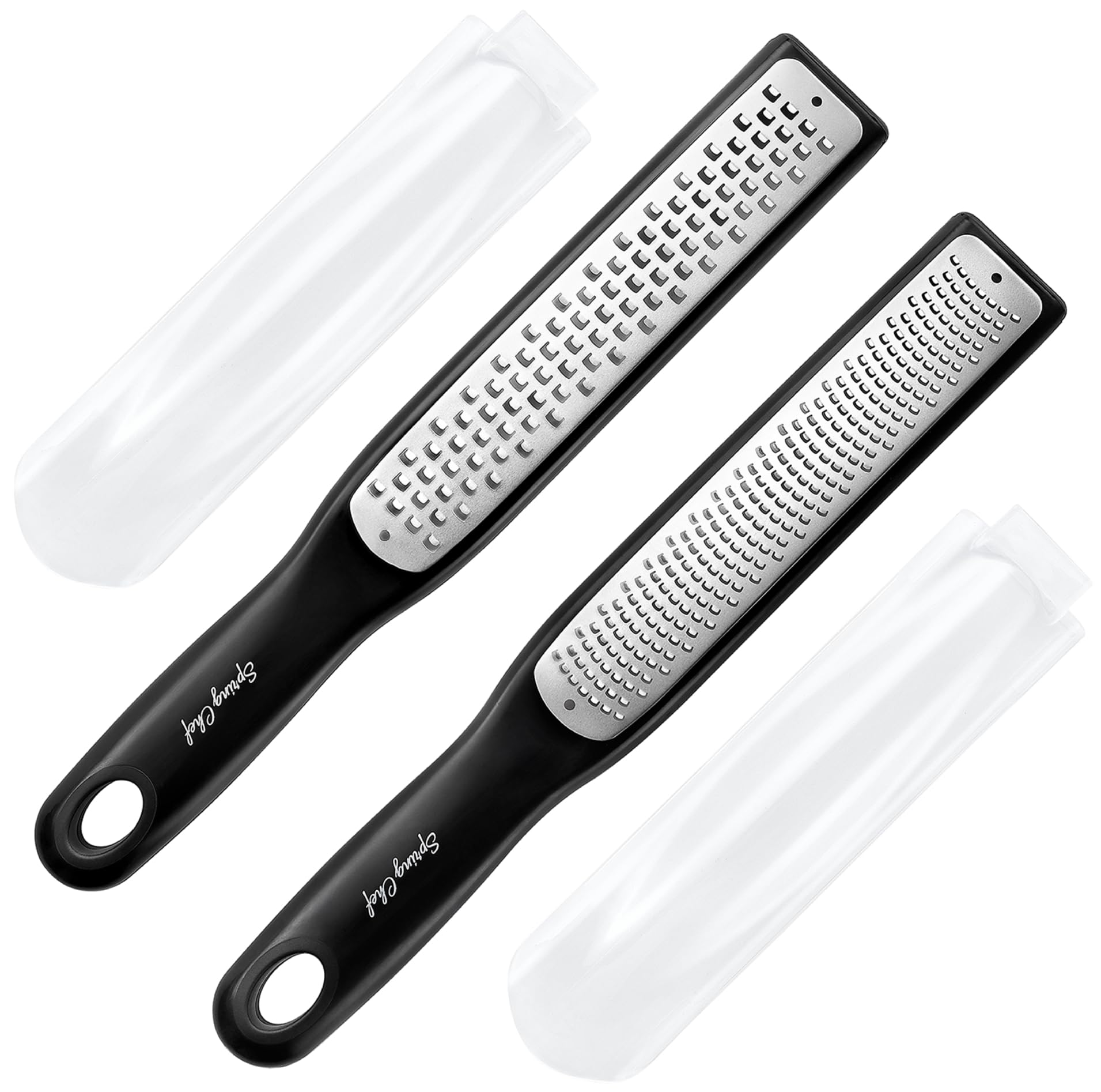 Spring Chef Premium Lemon Zester handle closeup for precise citrus zesting.