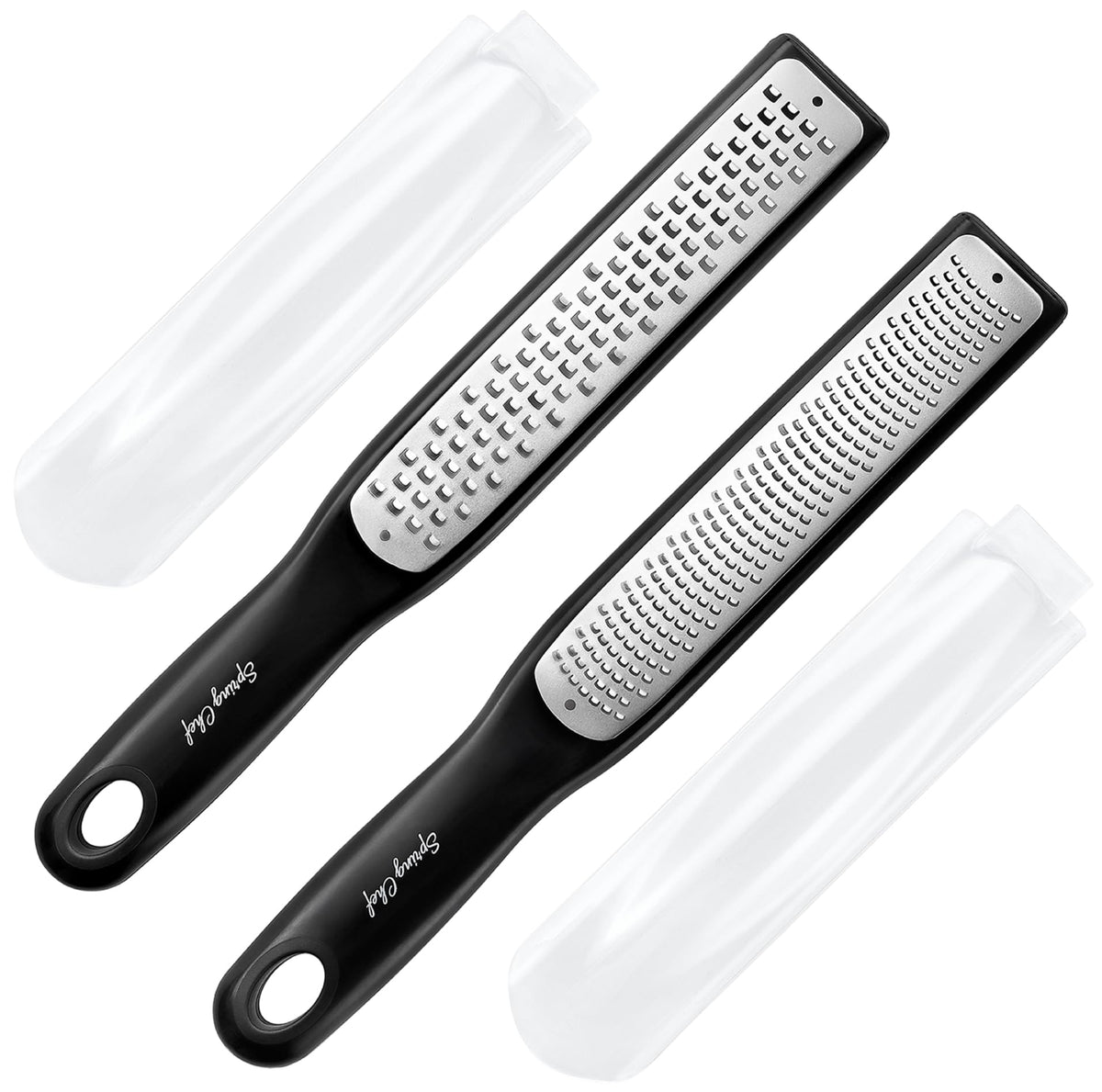 Spring Chef Premium Lemon Zester handle closeup for precise citrus zesting.