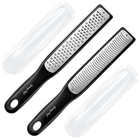 Spring Chef Premium Lemon Zester handle closeup for precise citrus zesting.