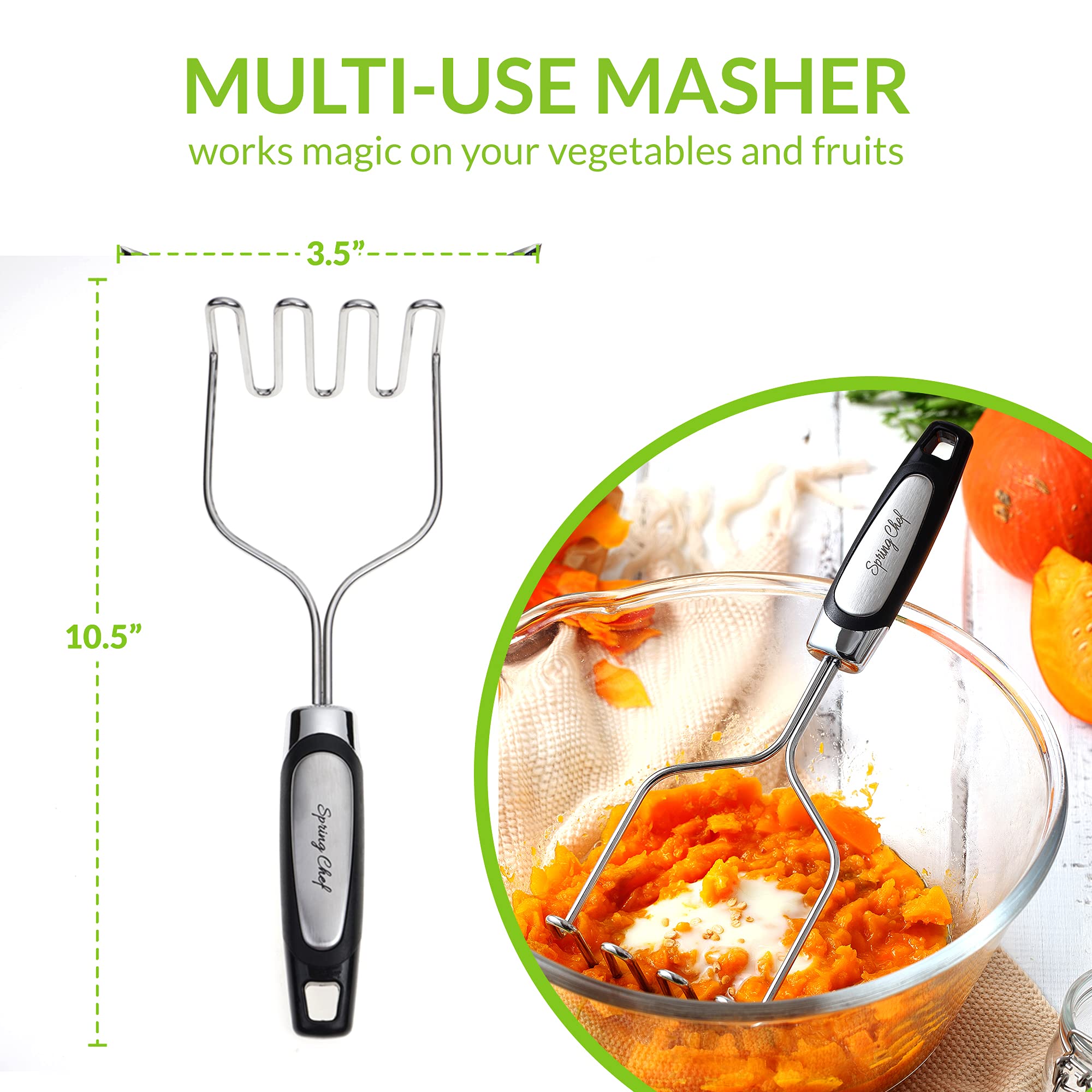 Spring Chef premium vegetable peeler for efficient, skin-safe peeling.