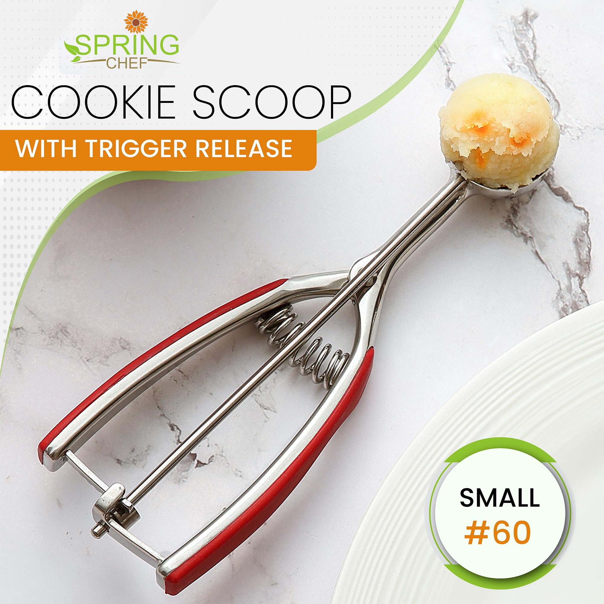 Spring Chef meatball scoop shapes evenly sized meatballs for even cooking