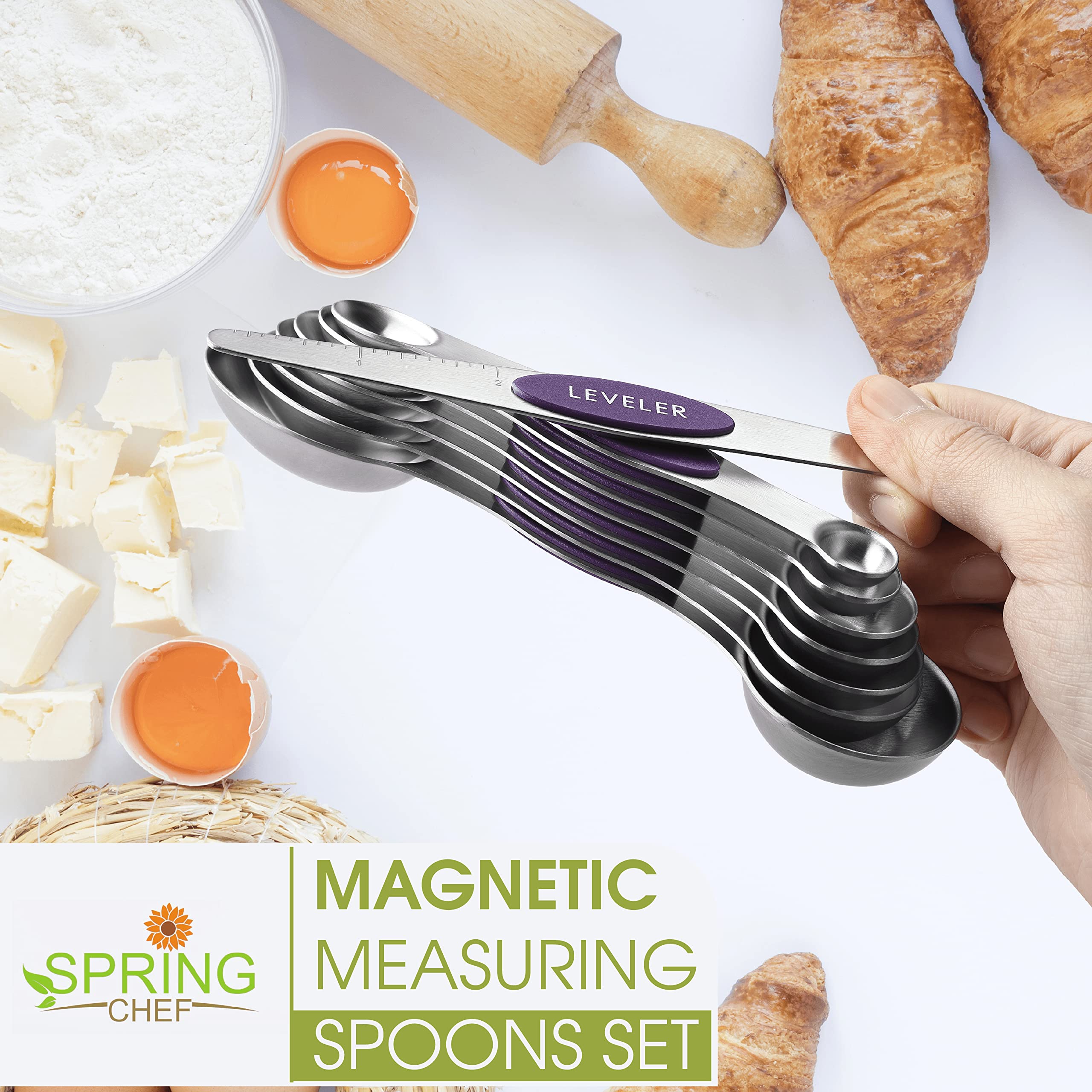 Spring Chef nesting magnetic spoons compact storage in a kitchen drawer