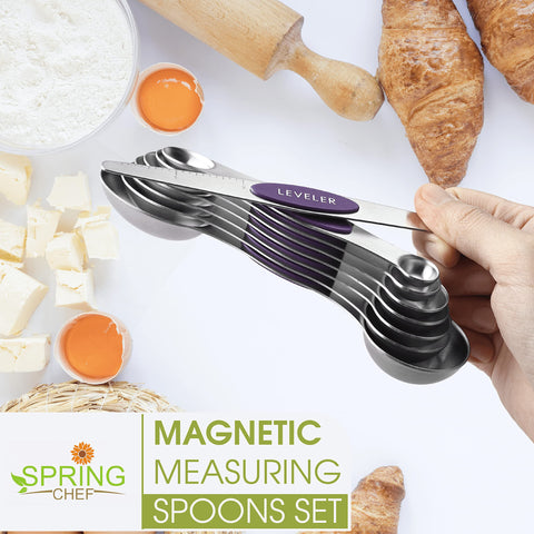 Spring Chef nesting magnetic spoons compact storage in a kitchen drawer