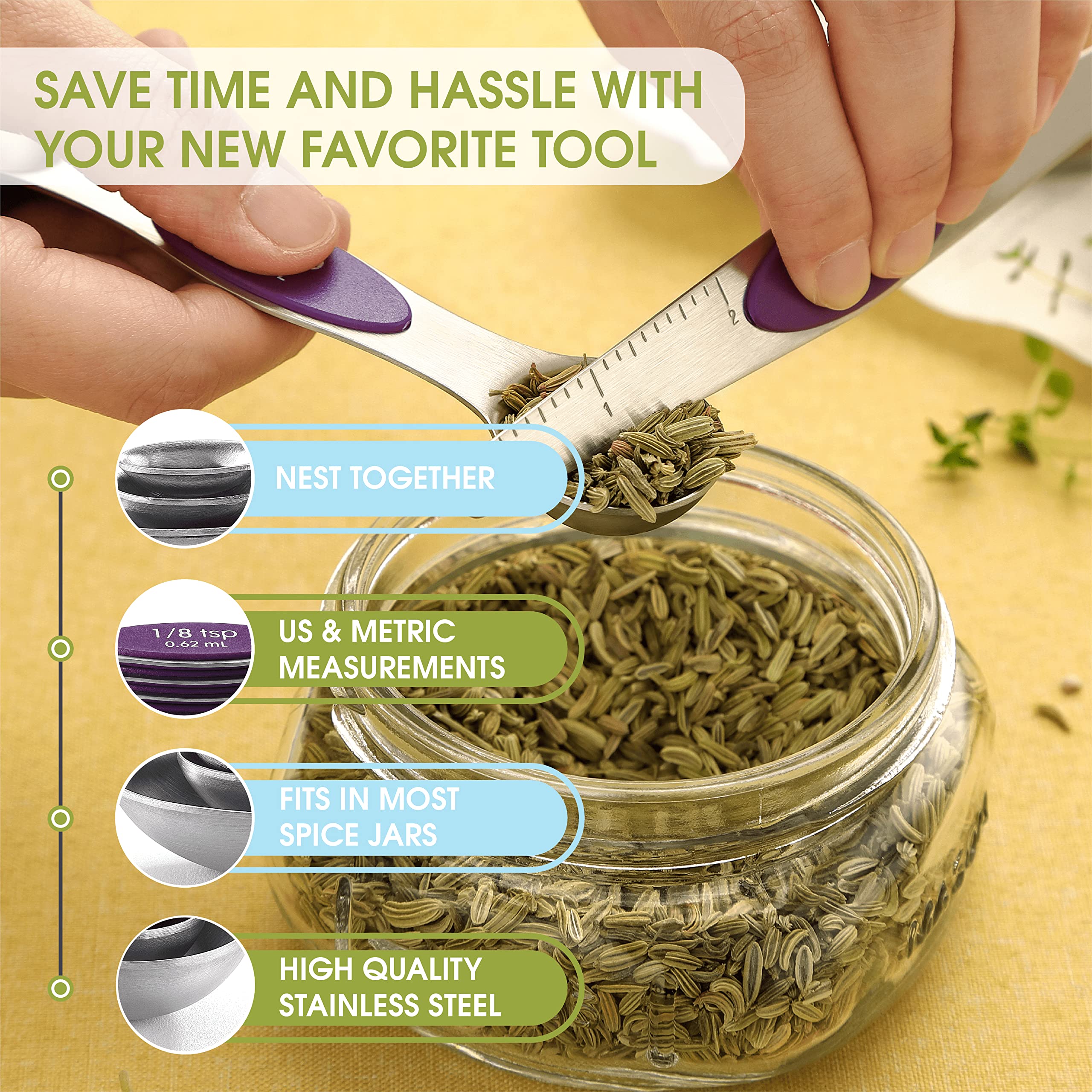 Spring Chef 1/8 tsp spoon for precise tiny measuring of spices
