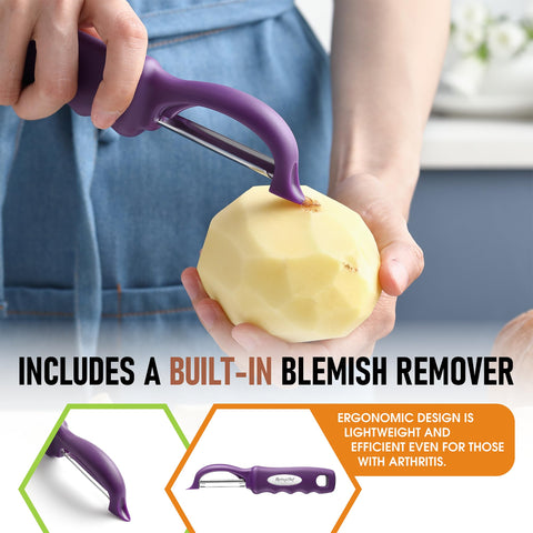 Spring Chef Purple Swivel Peeler ergonomic design for lightweight use