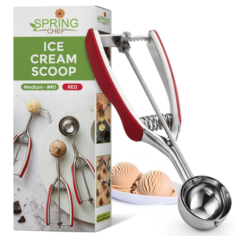 Spring Chef cookie scoop trigger release in red for uniform cookies