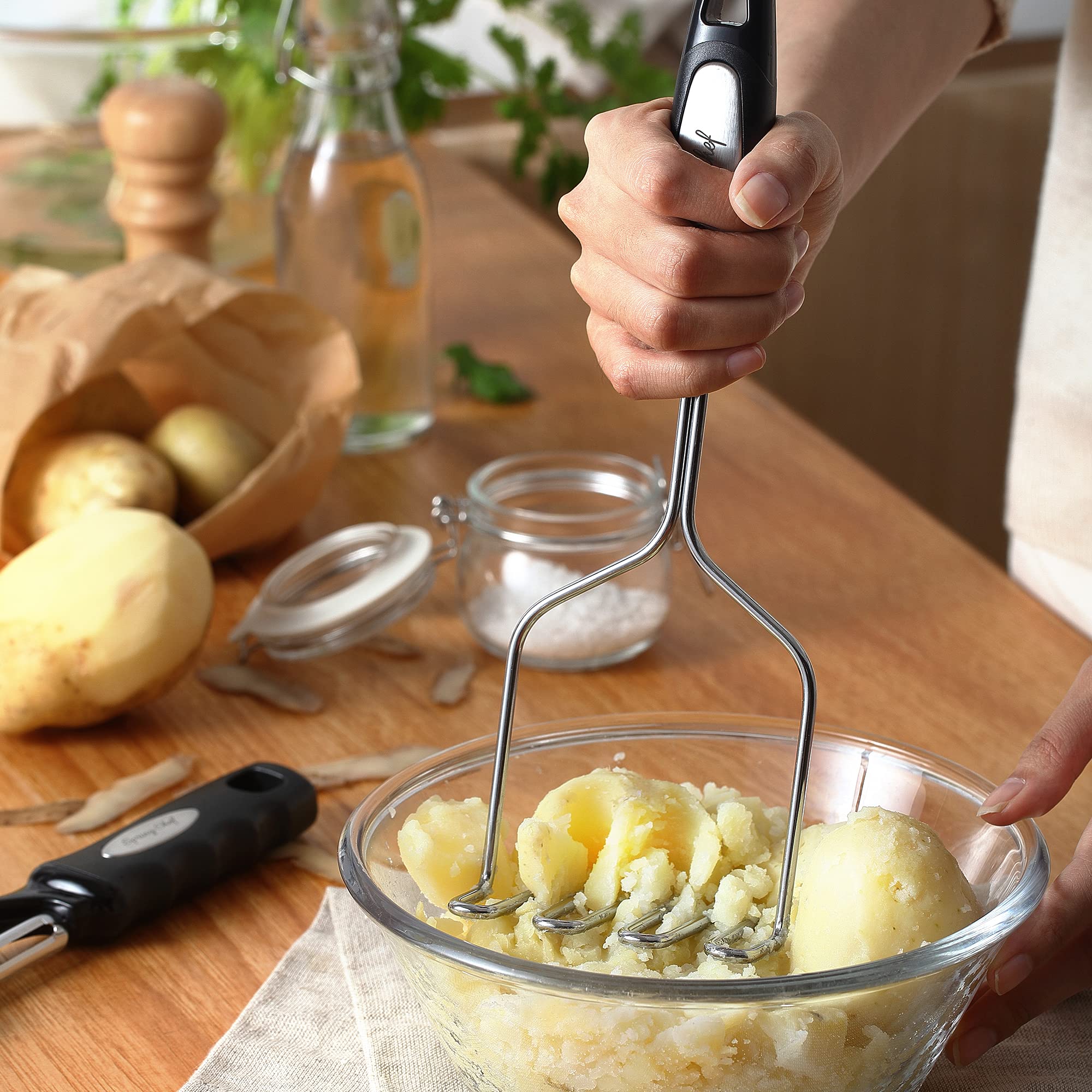 Spring Chef rust-resistant stainless steel build supports durable, long-term kitchen use.